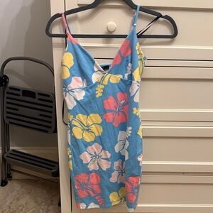 Forever 21 Floral Blue and Pink Mini Dress